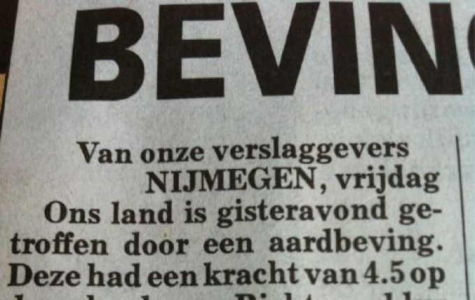 Het episch centrum van de aardbeving