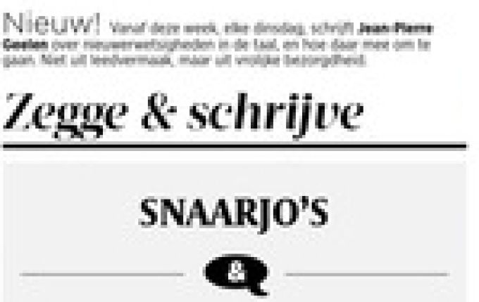 Nieuwe Volkskrant-taalcolumn